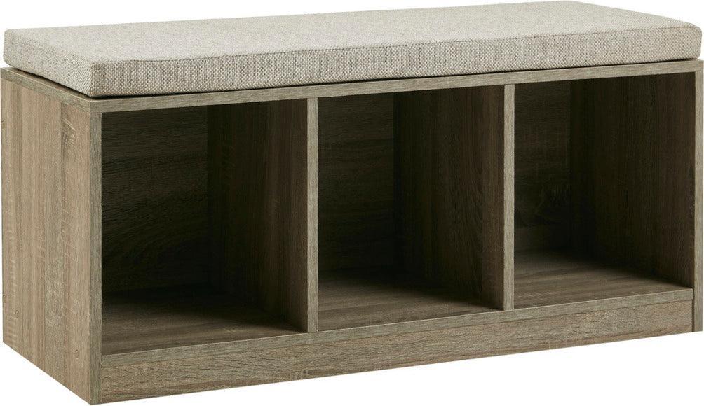 Zeus Cube Organizer Storage Bench With Cushion Gray Olliix.com