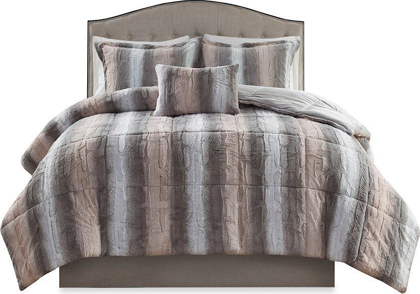 Zuri Full/Queen Comforter (Set) Blush/Gray Olliix.com