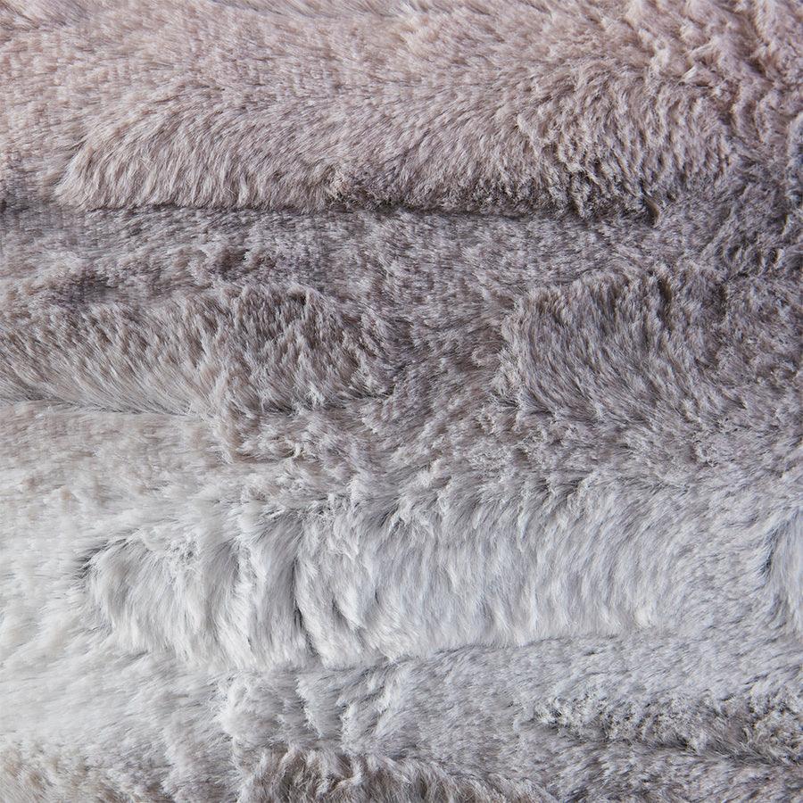 Zuri Glam Faux Fur Square Pillow 20"W x 20"L Blush & Gray Olliix.com