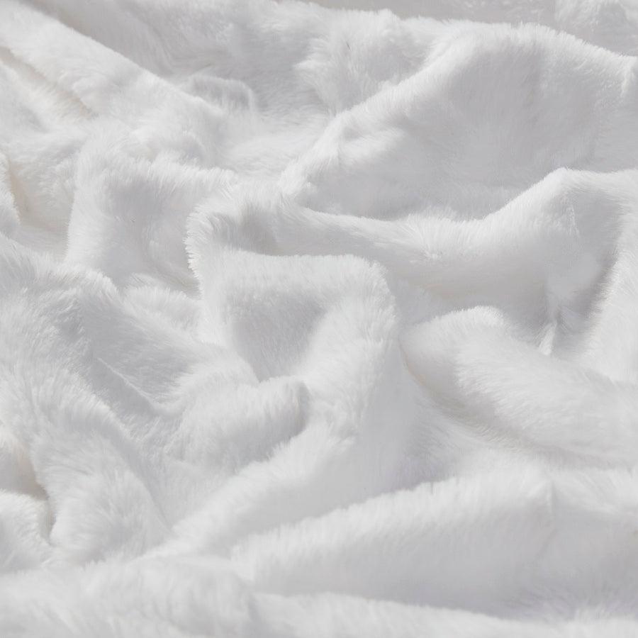 Zuri Glam/Luxury Oversized Faux Fur Throw 60x70" White Olliix.com