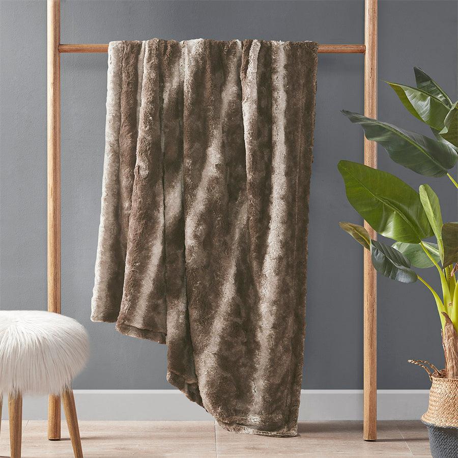 Zuri Oversized Faux Fur Throw Brown Olliix.com