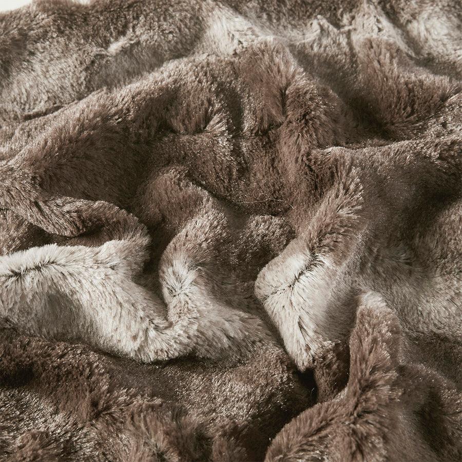 Zuri Oversized Faux Fur Throw Brown Olliix.com