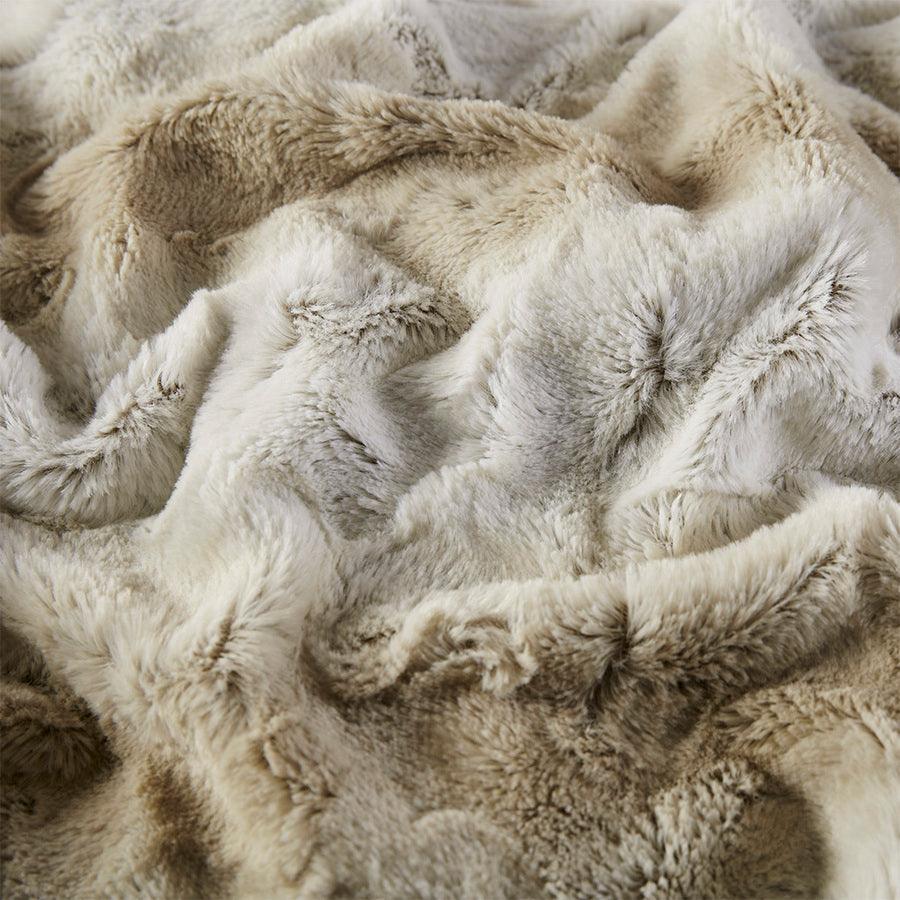 Zuri Oversized Faux Fur Throw Sand Olliix.com