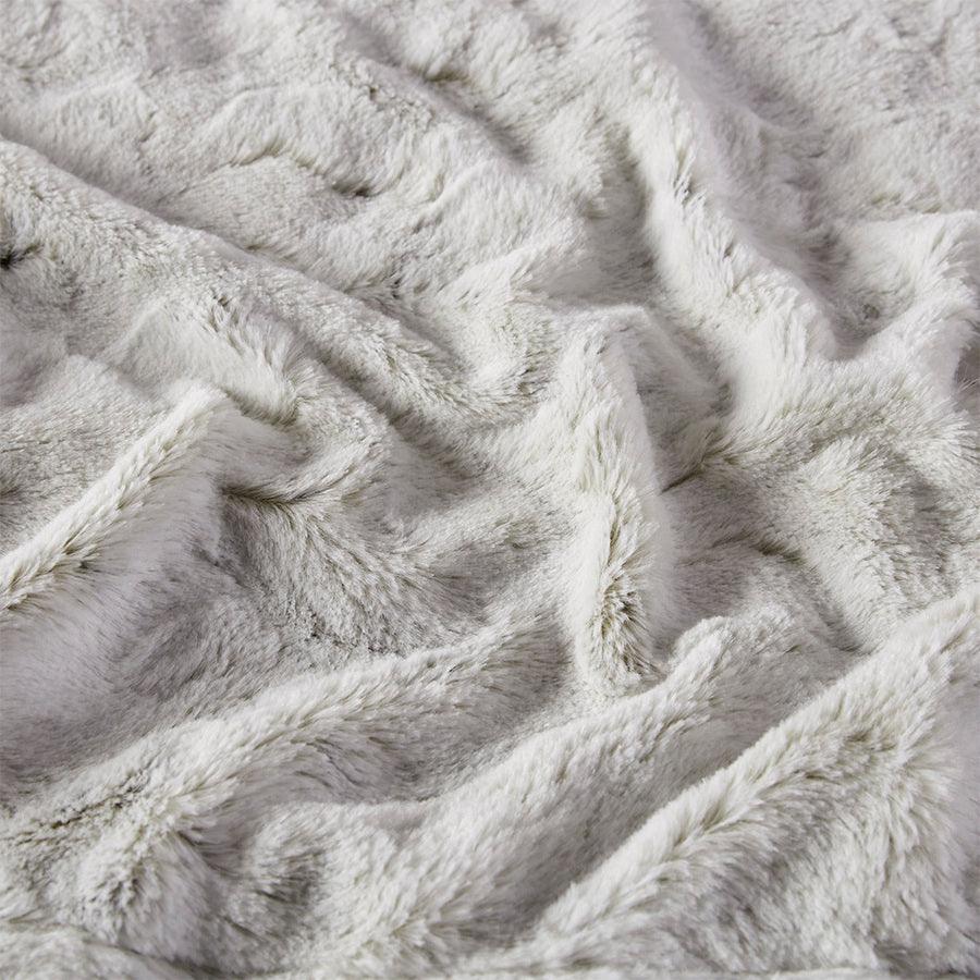 Zuri Oversized Faux Fur Throw Snow Leopard Olliix.com